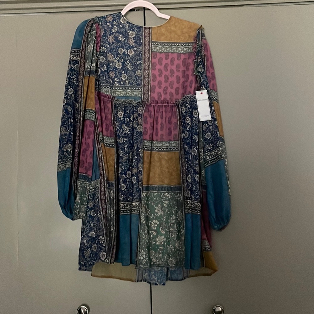 Red Dress brand new patchwork dress